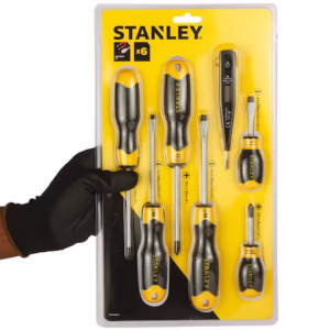 Stanley, 6 pcs Set - Flat 5.0mm X 100mm, 6.5mm X 100mm, 6.5mm X 45mm, PH #1 X 100mm, PH #2 X 100mm, PH #2 X 45mm +