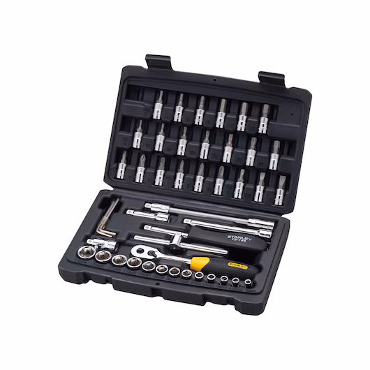 Stanley, 46pcs ¼ 6pts metric socket set - Image 2