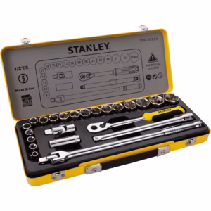 Stanley,  Socket Sets 1/2 6PT socket set in  metal tin 8-32mm