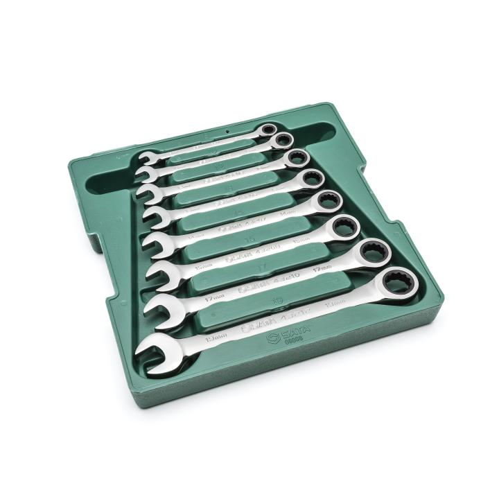SATA, 8 PC. MET COMB RATCHETING WRENCH SET - Image 2