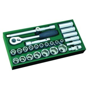 SATA ,26 PC. 1/2” DRIVE 6 POINT METRIC SOCKET TRAY SET