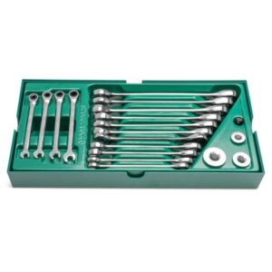 SATA,19 PCS COMBINATION DOUBLE RATCHETING WRENCH SET