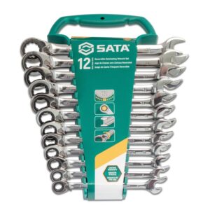 SATA, 12 Pc. Metric Reversible Ratcheting Wrench Set (8-19MM