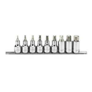 SATA, 9 Pc. 1/2" Drive Hex Bit Socket Set (4 - 17 mm)