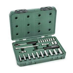 SATA ,25 PC. 1/4" DRIVE 6 POINT SAE SOCKET SET