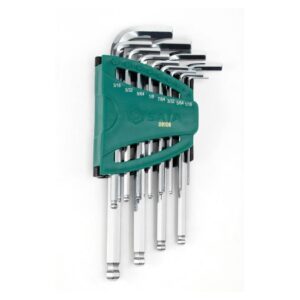 SATA, 12 Pc. SAE Long Ball Point Hex Key Set (1/16 - 3/8”)