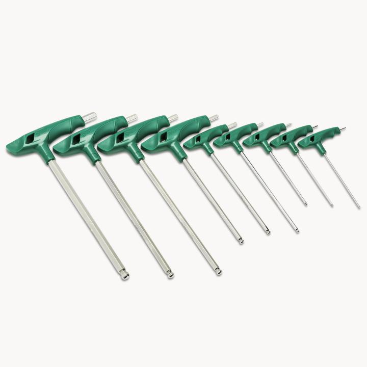 SATA, 9 PC. T-HANDLE BALL POINT HEX KEY SET