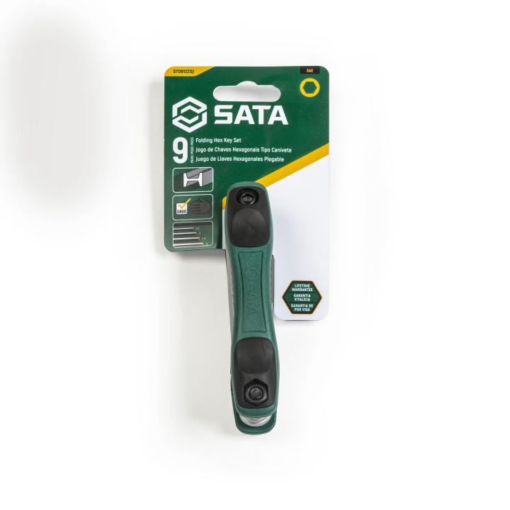 SATA, 9 Pc. SAE Hex Key Fold-Up Set (5/64 - 1/4” - Image 4