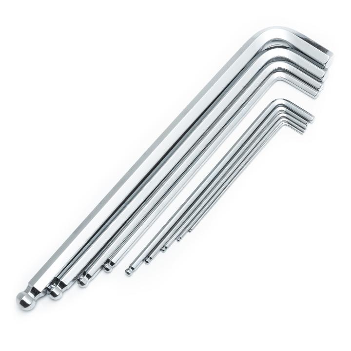 SATA, 9 Pc. Metric Extra Long Ball Point Hex Key and Torque Handle Set (1.5 - 10mm)
