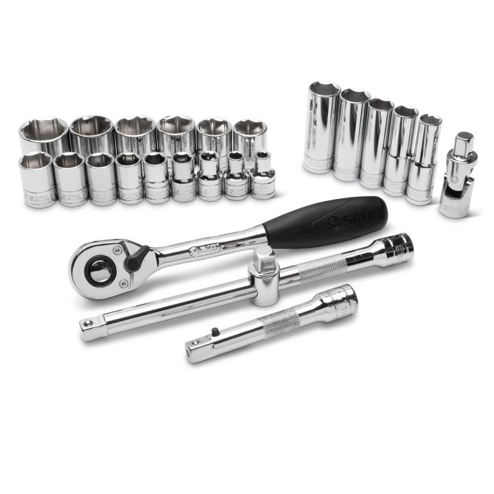 SATA, 25 PCS 1/2" DRIVE SAE SOCKET TRAY SET - Image 4