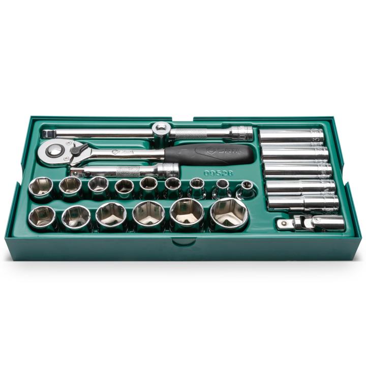SATA, 25 PCS 1/2" DRIVE SAE SOCKET TRAY SET - Image 2