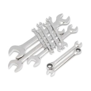 SATA ,10 PC. METRIC OPEN END AND COMBINATION RATCHETING WRENCH TRAY SET